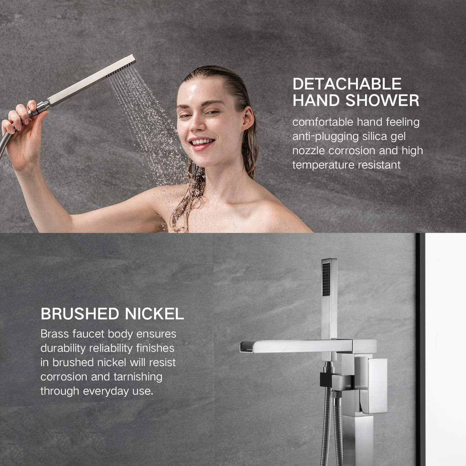 Brass Faucet Body and Detachable Handheld Shower