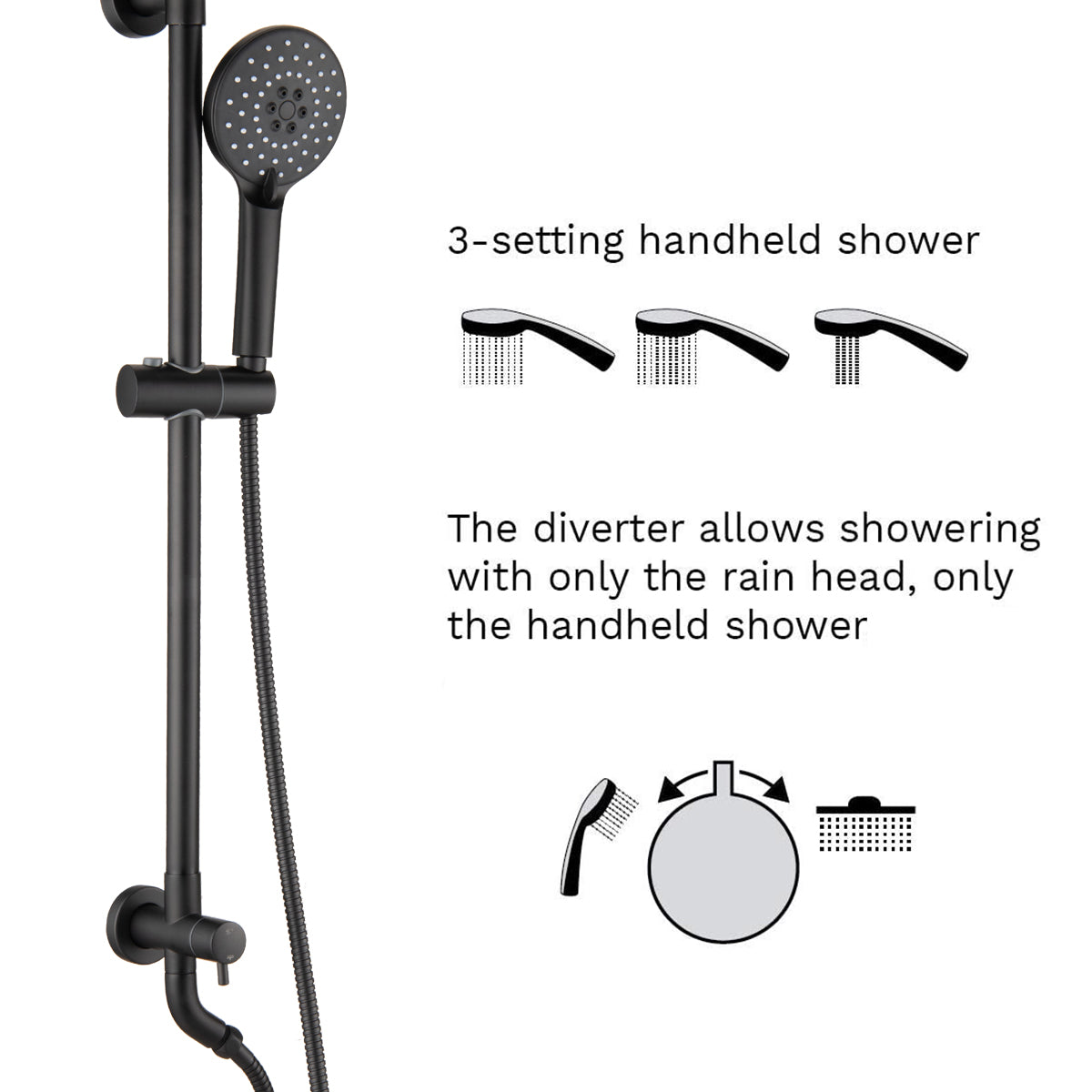 3-setting handheld shower