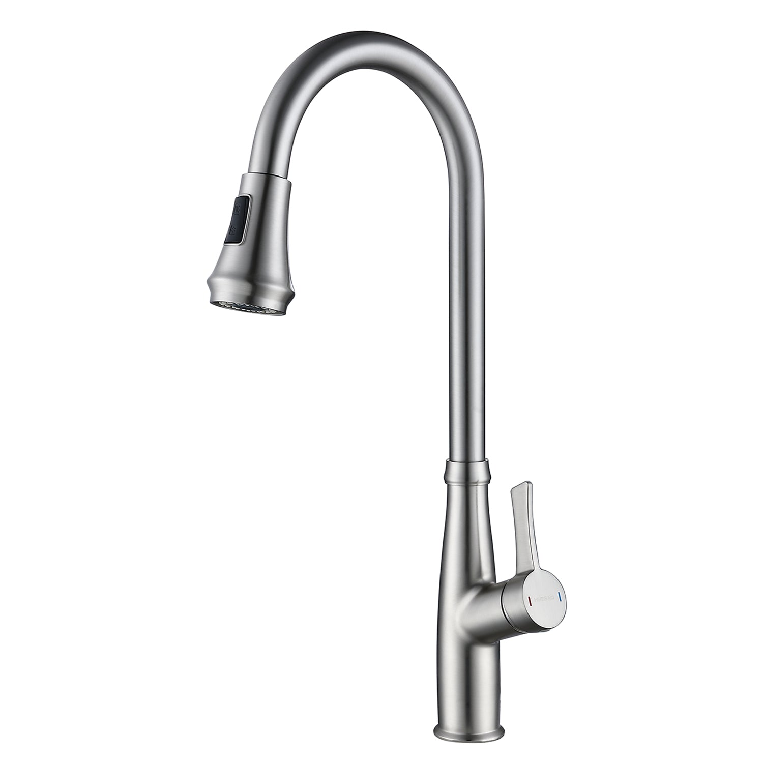 Single-Handle Pull-Down Sprayer Kitchen Faucet With Flexible House and Deck Plate in Brushed Nickel
