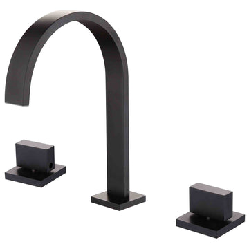 Boyel Living Modern 8 in. Widespread 2-Handle High-Arc Bathroom Faucet in Black