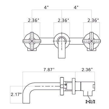 Wall Mounted Bathroom Sink Faucet, Bronze