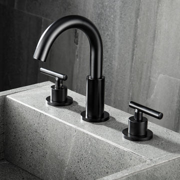 Boyel Living 8 in. Widespread 2-Handle High-Arc Bathroom Faucet in Matte Black