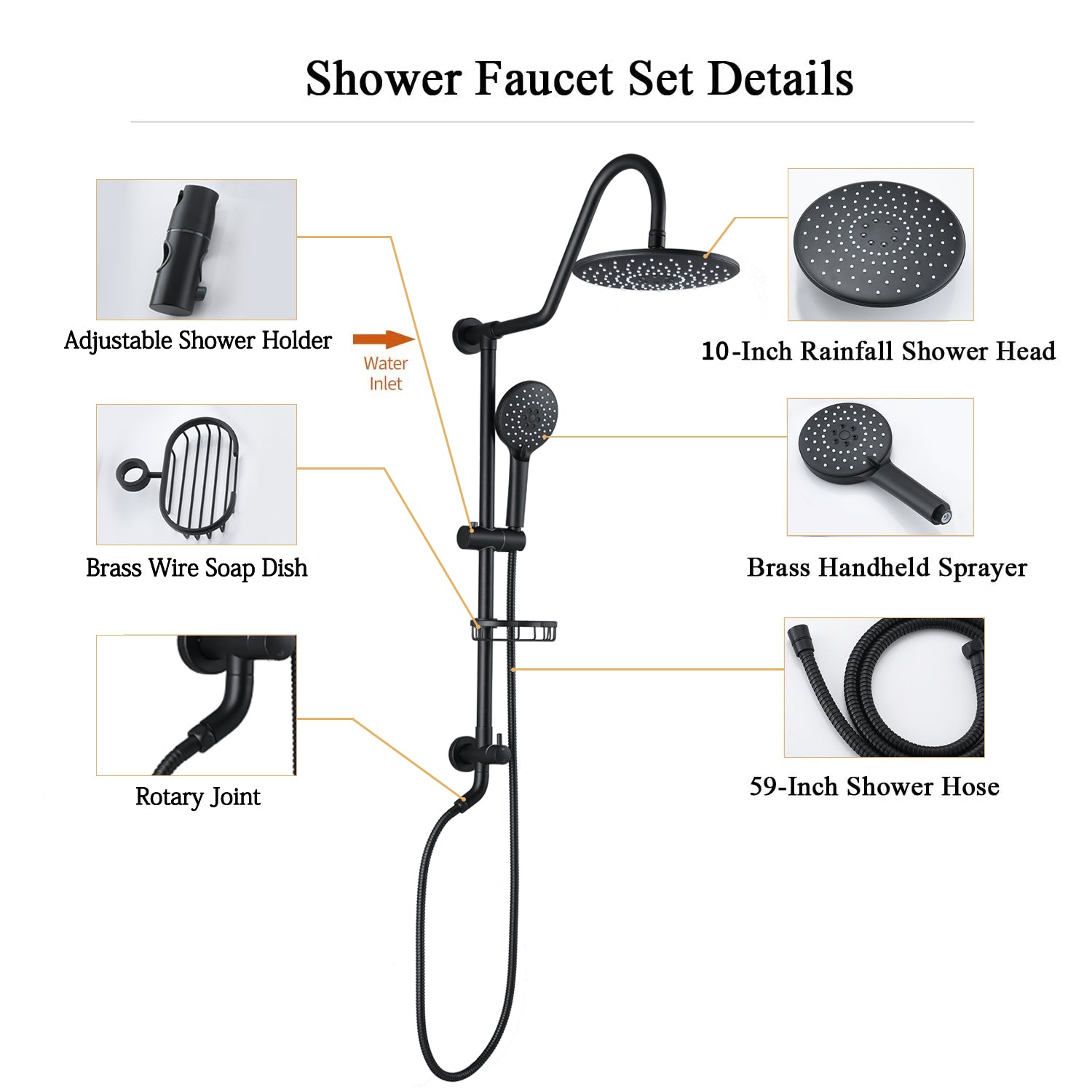 BL-H1106-MB Shower Faucet Set Details