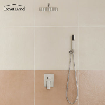 Boyel Living 10 In. Wall Mounted Dual Shower Heads, Shower System in Brushed Nickel