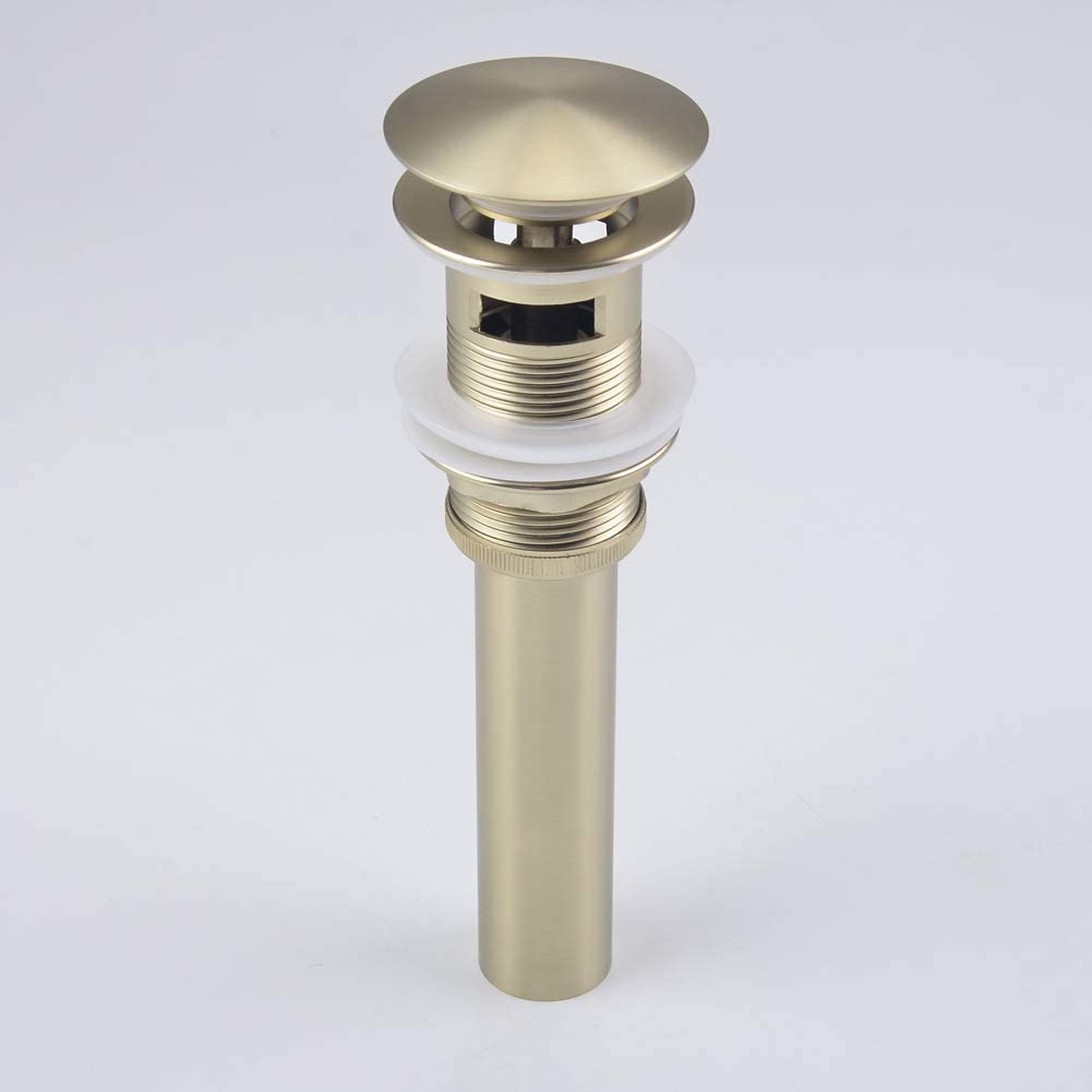 Brass Bathroom Vessel Vanity Sink Pop Up Drain Stopper with Overflow Lavatory Drain Assembly