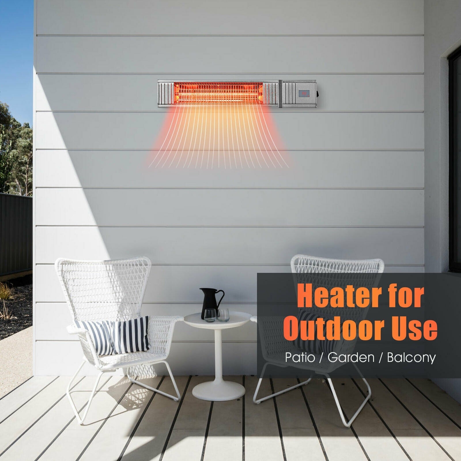 1500W Infrared Patio Heater with Remote Control and24H Timer for Indoor Outdoor