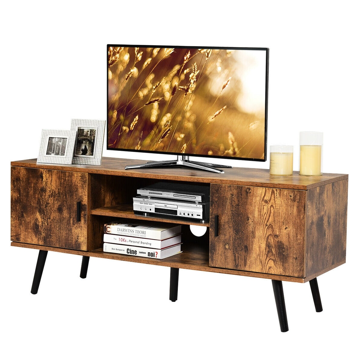 Industrial tv stand on sale with storage