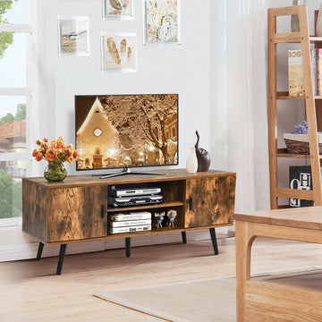 Industrial TV Stand with Storage Cabinets