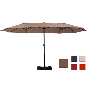 15ft Patio Market Umbrella with Base(Tan)