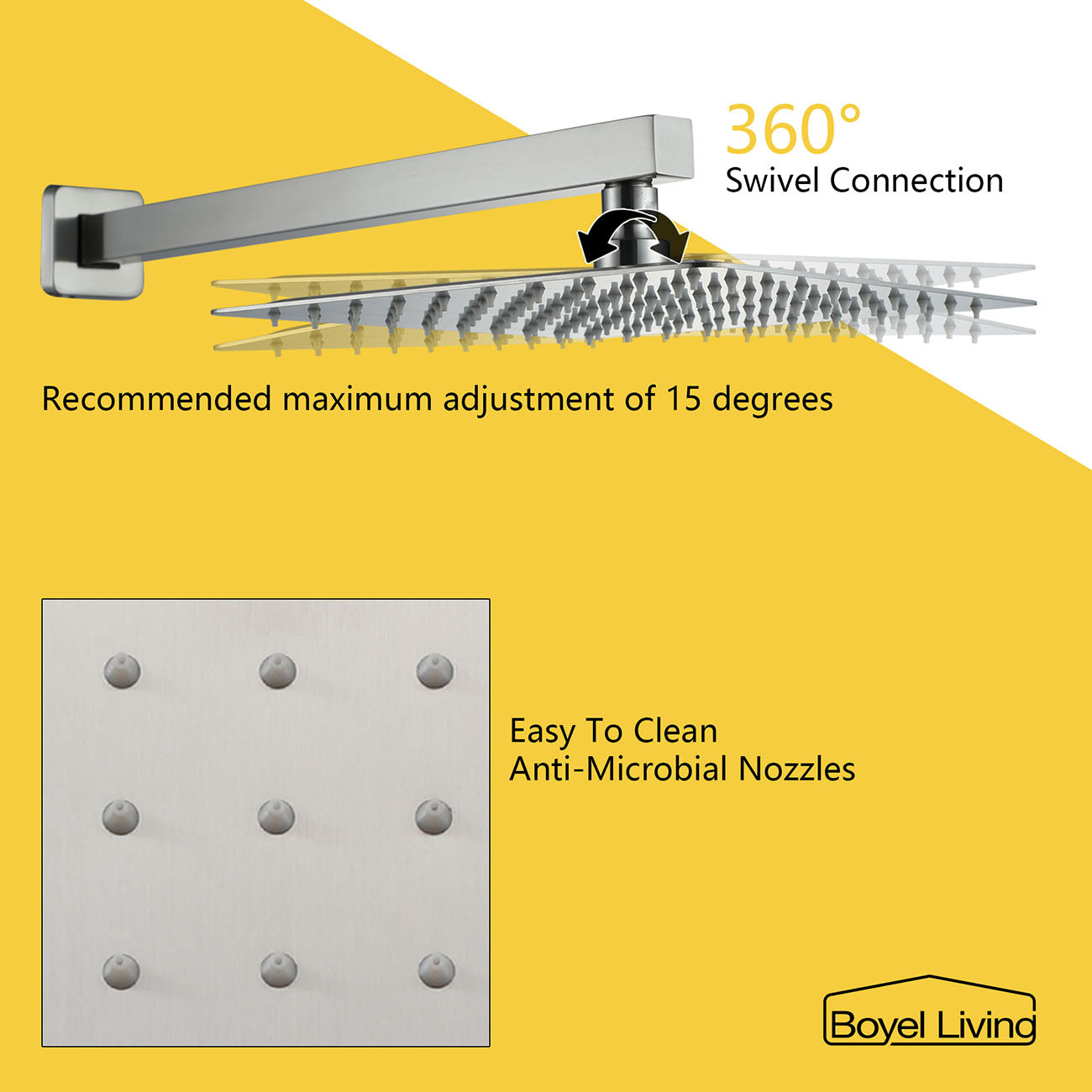 360 Swivel Connection Shower Head