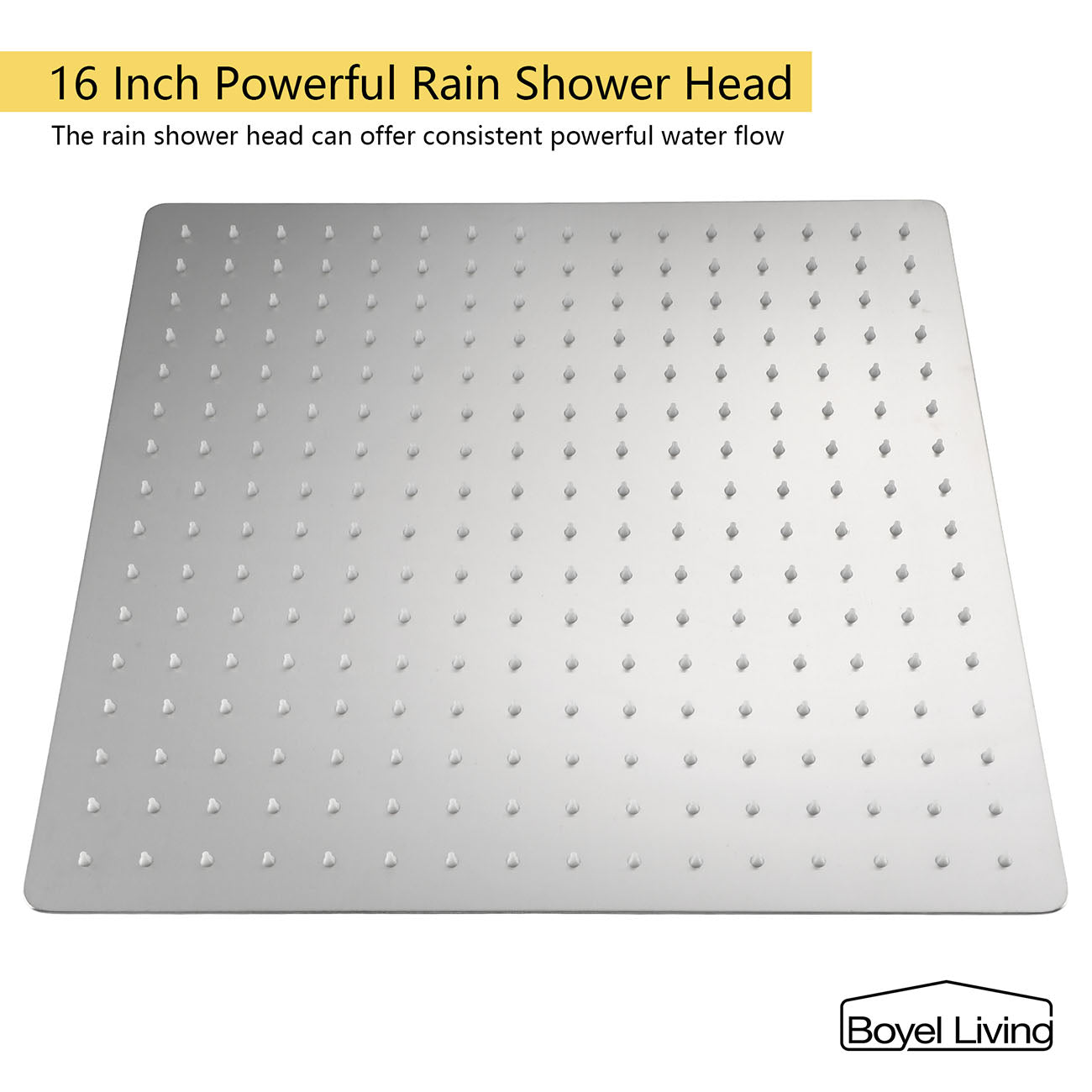 16 in. Powerful Rain Shower Head in Brushed Nickel
