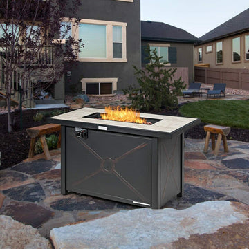 42 Inches 60,000 Btu Rectangular Propane Fire Pit Table