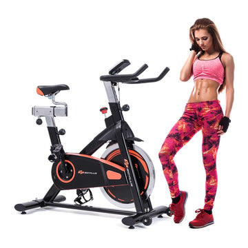 Indoor Fixed Aerobic Fitness Exercise Bicycle with Flywheel and LCD Display