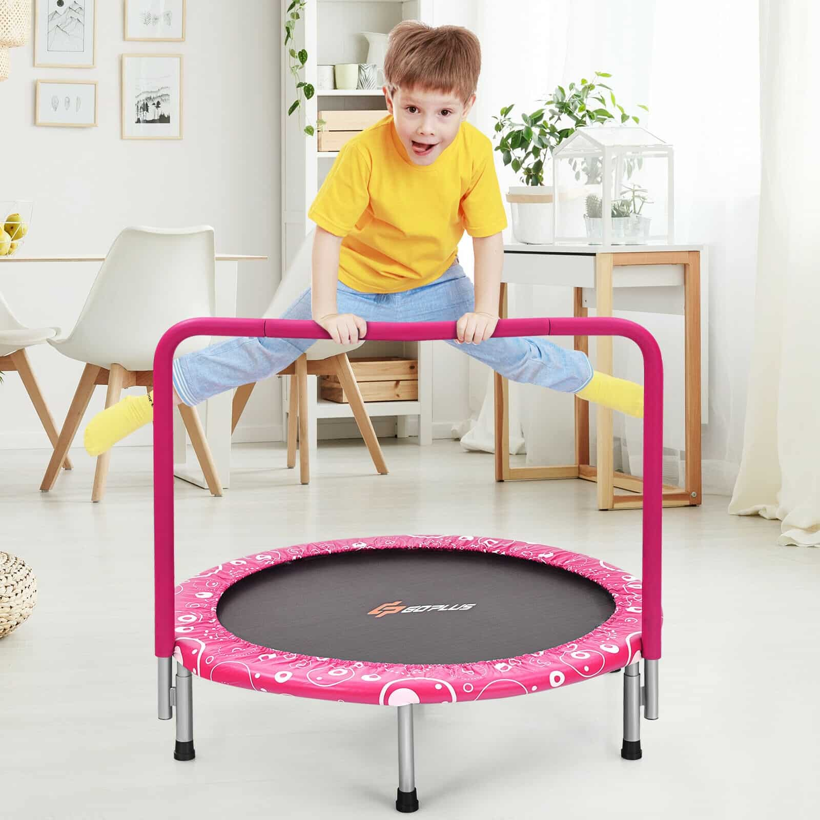 36 Inch Kids Trampoline Mini Rebounder with Full Covered Handrail