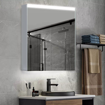 Medium Rectangle LED Lighted Bathroom Wall Mounted Mirror Medicine Cabinet (30 in. H x 24 in. W)
