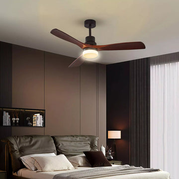 52 in. Indoor Solid Wood Chandelier Six-speed Ceiling Fan with Light and Remote Control, Bulb not included