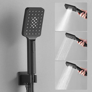 3-Spray Patterns with 2.5 GPM 8 in. Wall Mount Dual Shower Heads with Valve Included in Matte Black